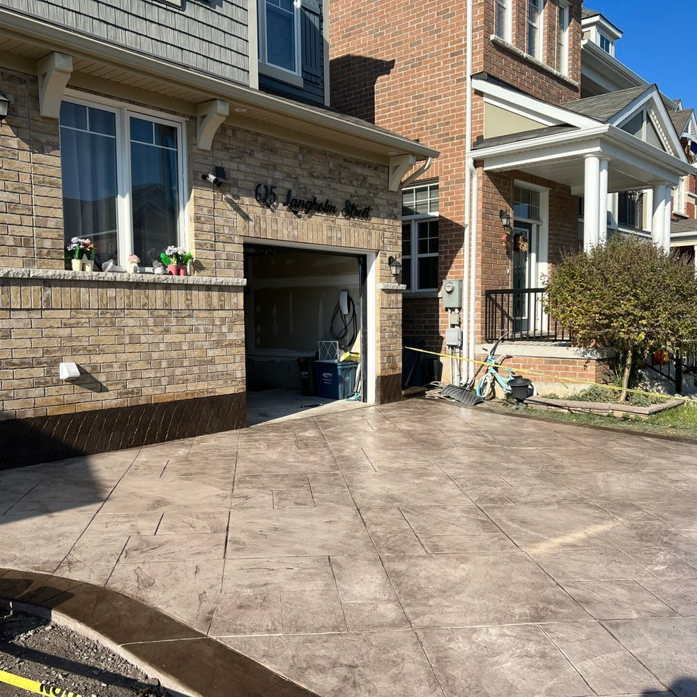 Stamped concrete driveway