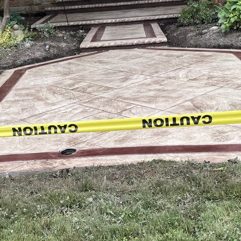 Freshly poured concrete patio